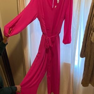 Hot pink jumpsuit